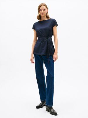 Stretch-Cotton Wrap Top Product Image