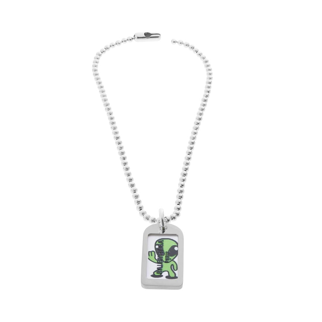 Darling Hi There Necklace  in Silver/green Product Image