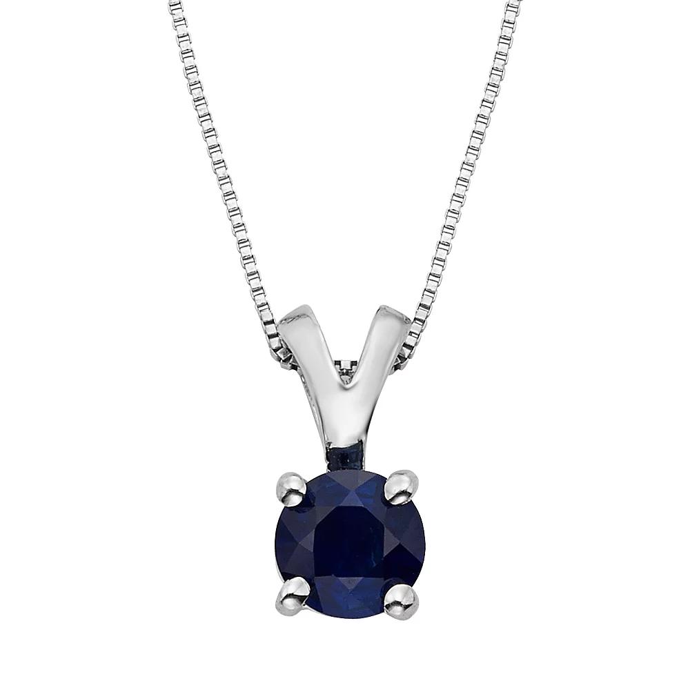The Regal Collection Sapphire 14k White Gold Pendant Necklace, Women's,  Product Image