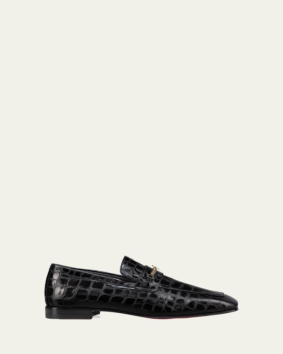 Mens MJ Moc Alligator-Effect Bit Loafers Product Image
