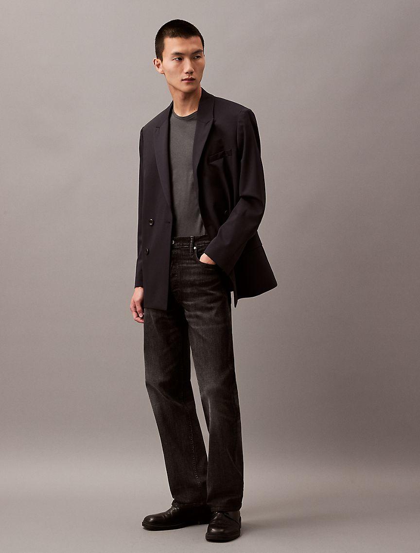 Double-Breasted Wool Gabardine Blend Blazer Product Image