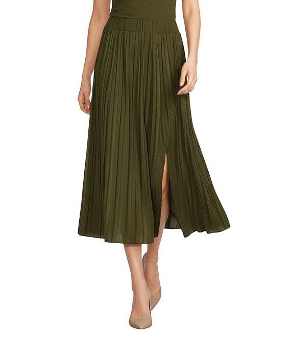 Gibson & Latimer Moonshadow Belted Pleated Midi Skirt Product Image