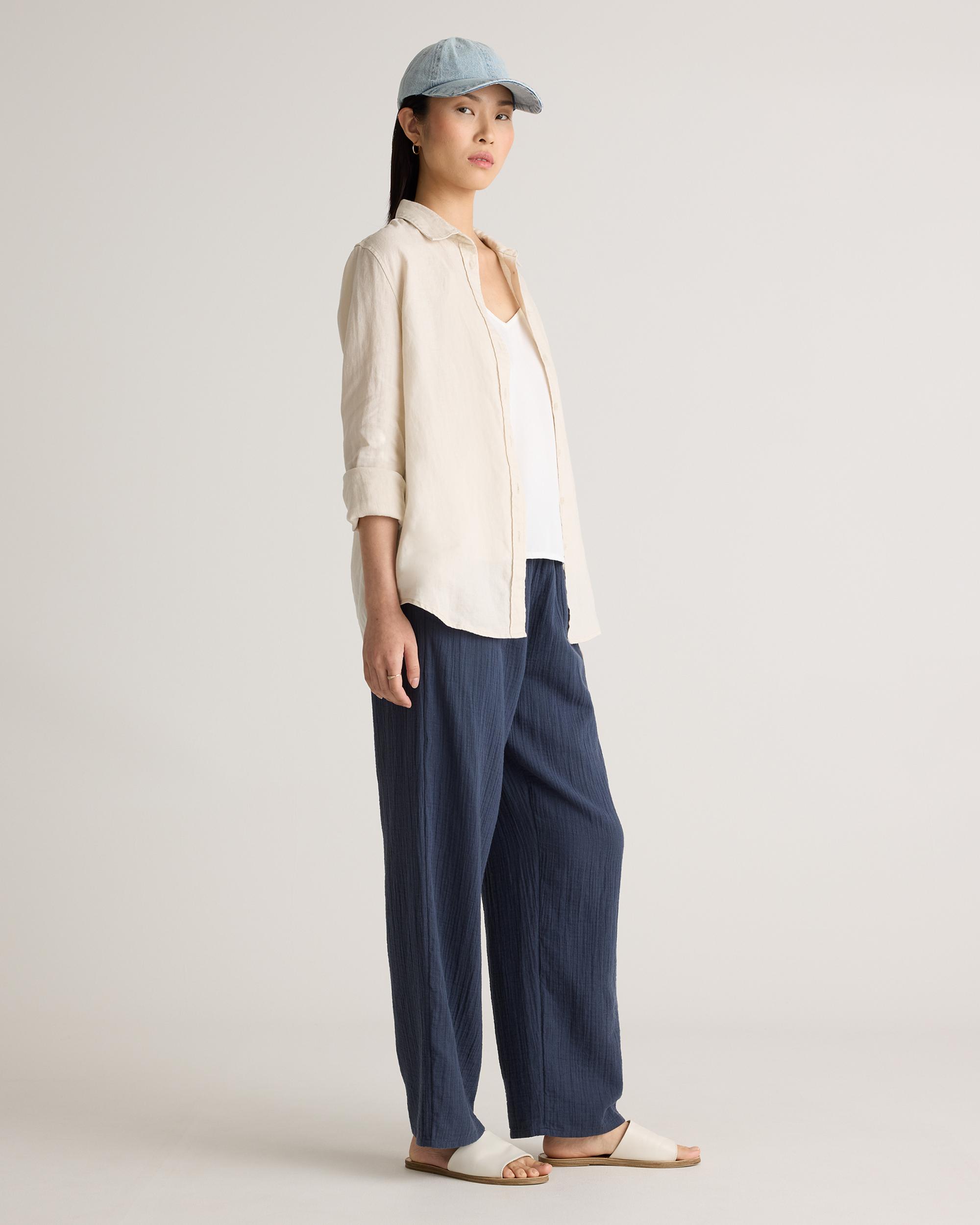 Quince | Women's Gauze Straight Leg Pants Organic Cotton Product Image