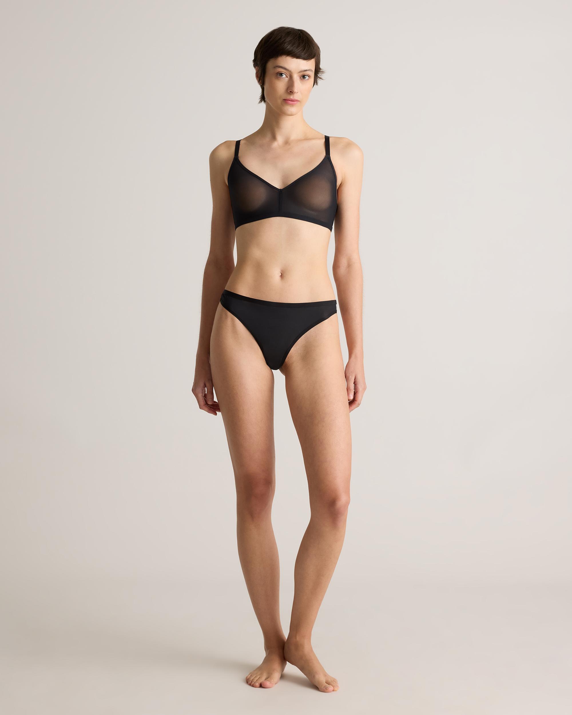 Quince | Women's Belgian Mesh Sheer Thong Nylon Product Image