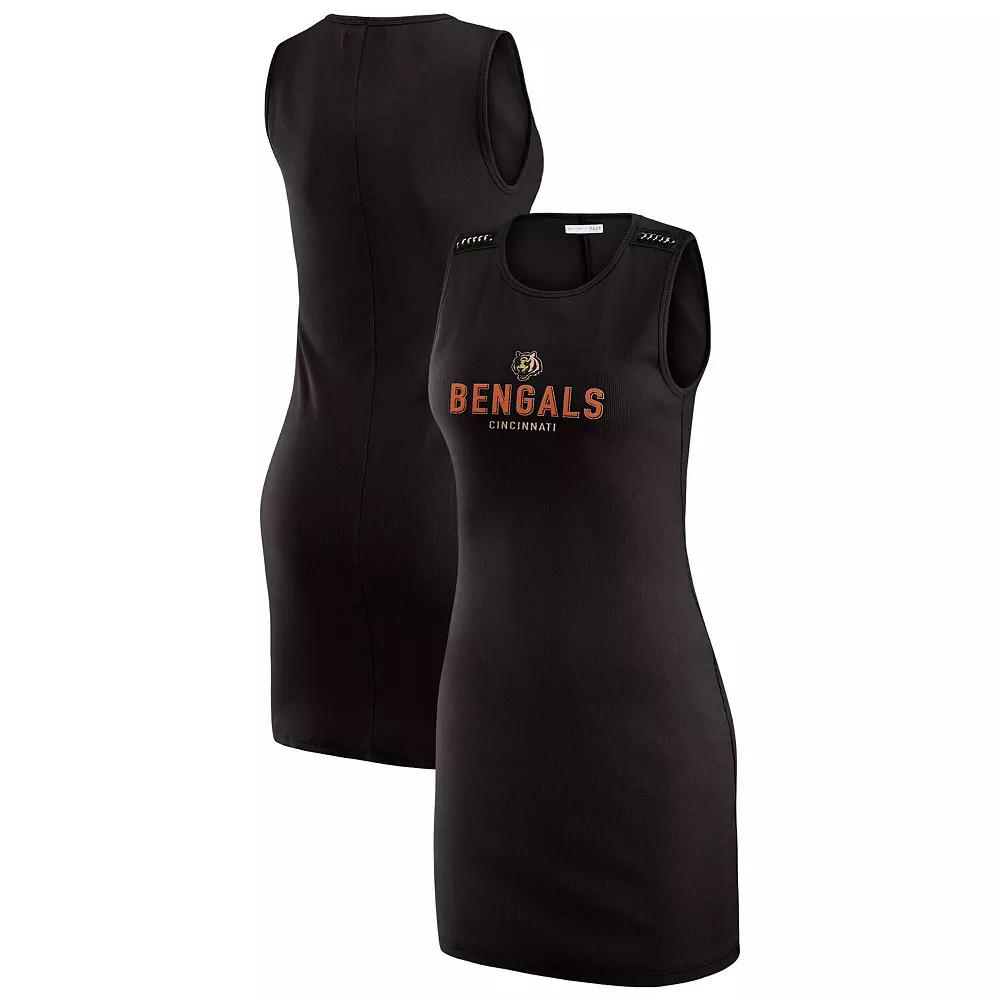Women's WEAR by Erin Andrews x Gracie Hunt Black Cincinnati Bengals Ribbed Tank Dress,  Product Image