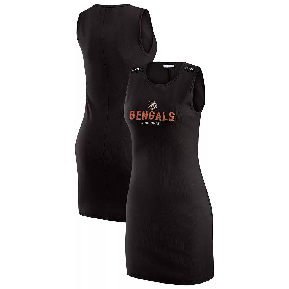 Women's WEAR by Erin Andrews x Gracie Hunt Black Cincinnati Bengals Ribbed Tank Dress,  Product Image