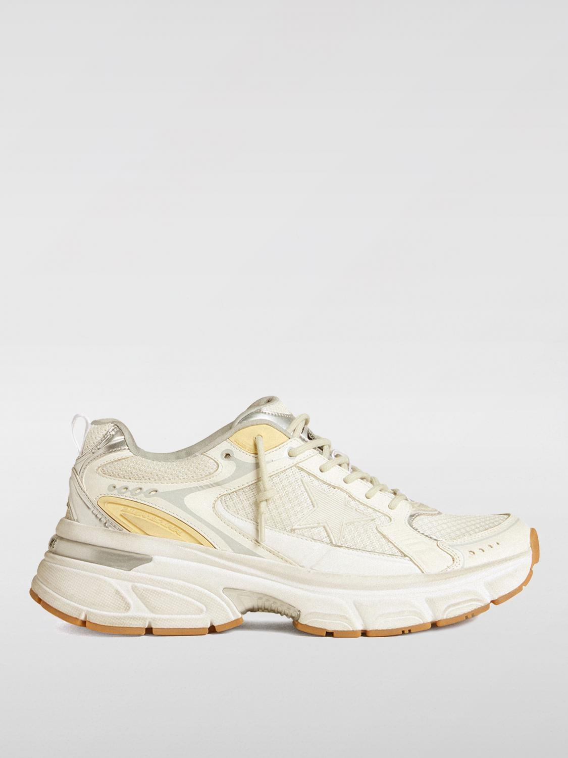 GOLDEN GOOSE Lightstar Leather Net And Suede Upper Sneakers With Tpu Star Net Heel In White Product Image