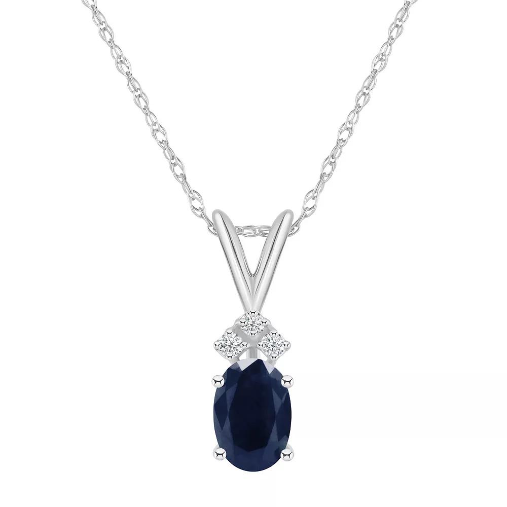 Celebration Gems 14k White Gold Gemstone & Diamond Accent Pendant Necklace, Women's,  Product Image