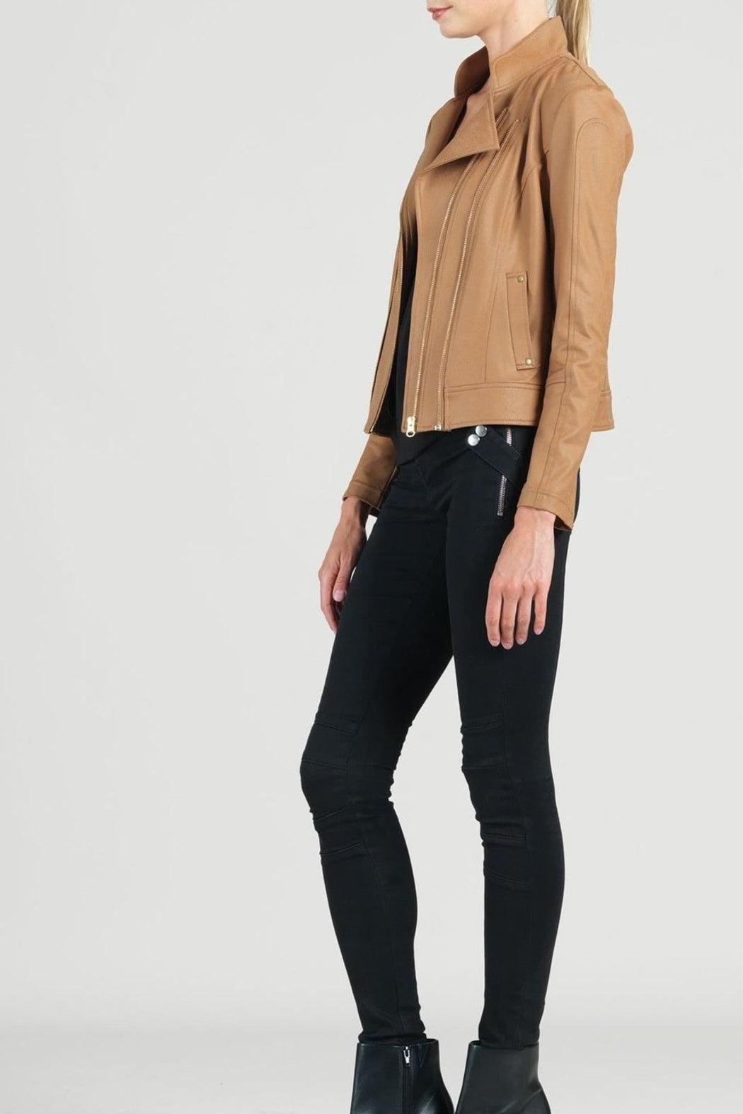 Double-Zip Leather Jacket Product Image