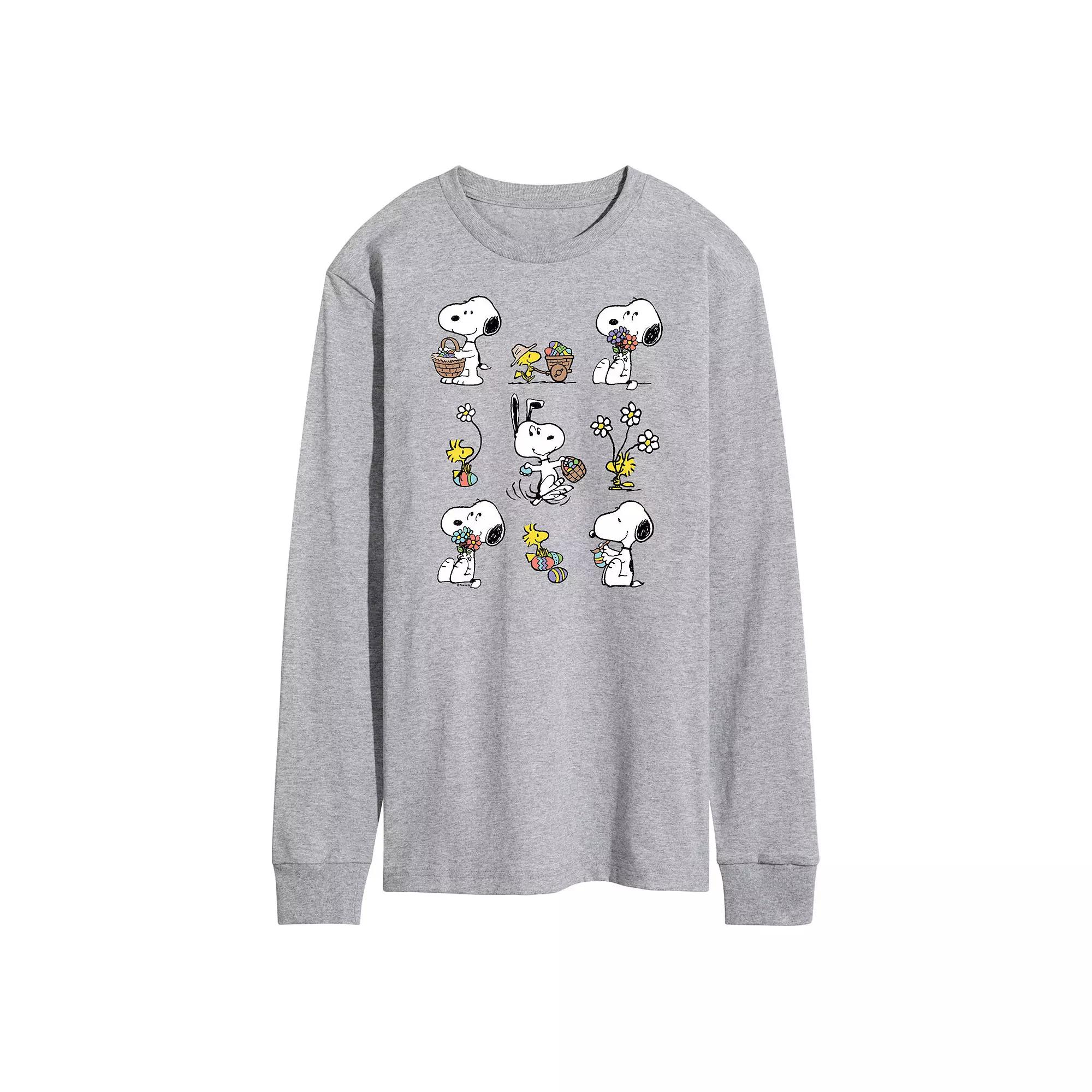 Men's Peanuts Snoopy Woodstock Spring Long Sleeve Graphic Tee,  Product Image