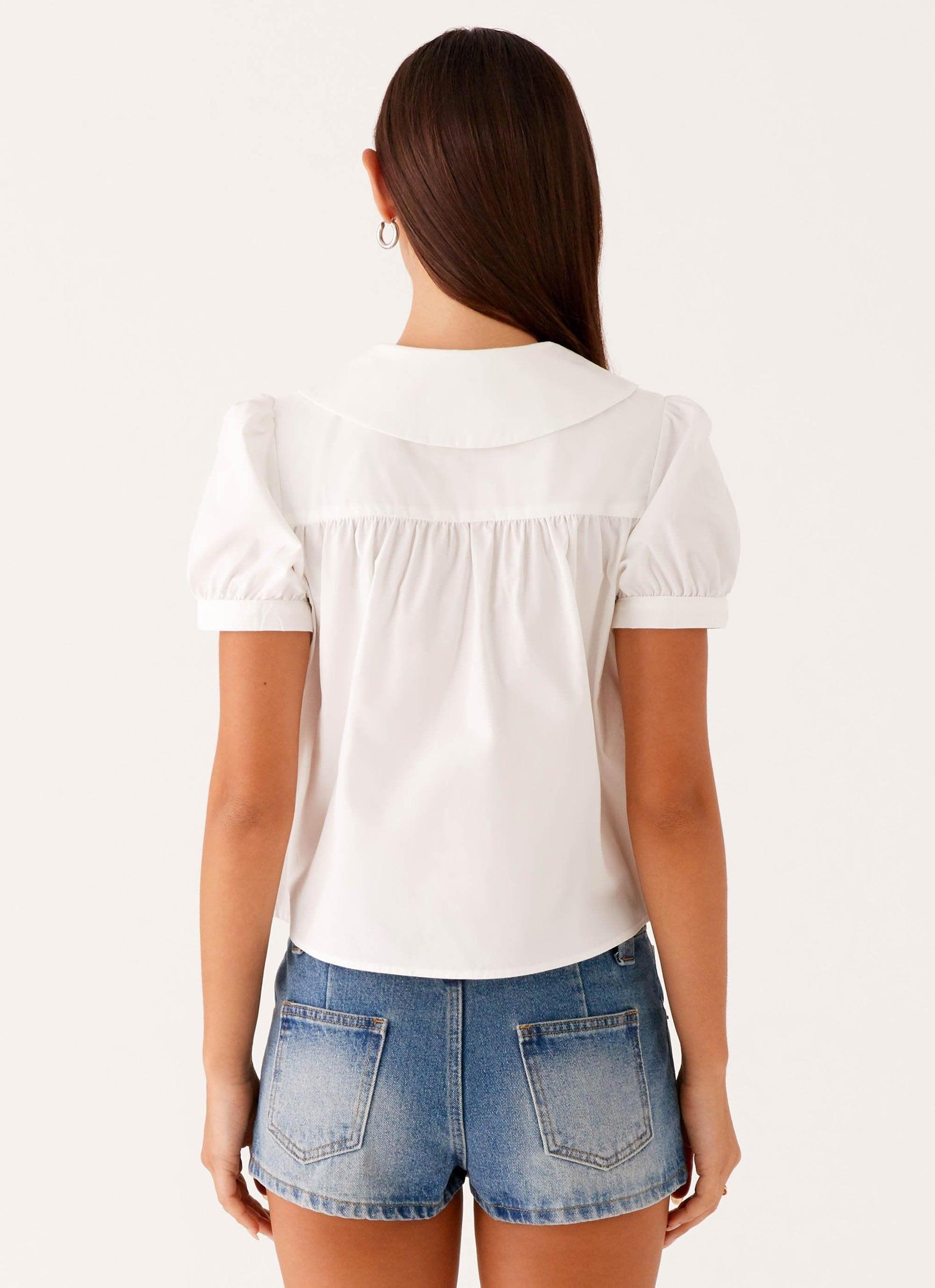 Nostalgia Babydoll Shirt - White Product Image
