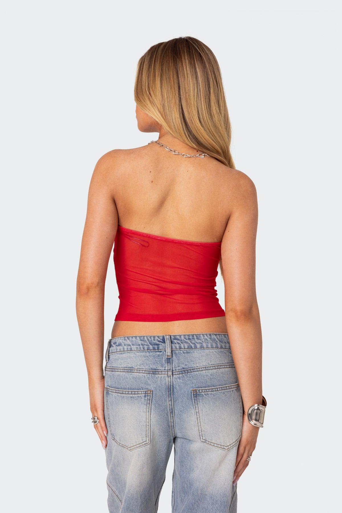 Celestia Sheer Mesh Tube Top Product Image