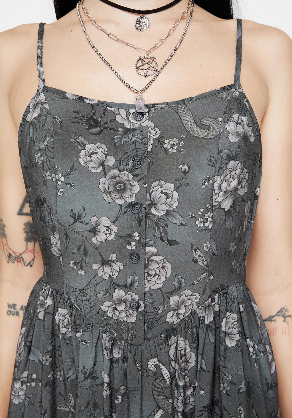 Meadow Floral Serpent Print Cami Midi Dress Product Image