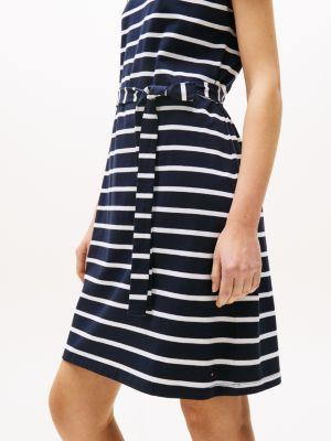 Belted Stripe Stretch T-Shirt Dress Product Image