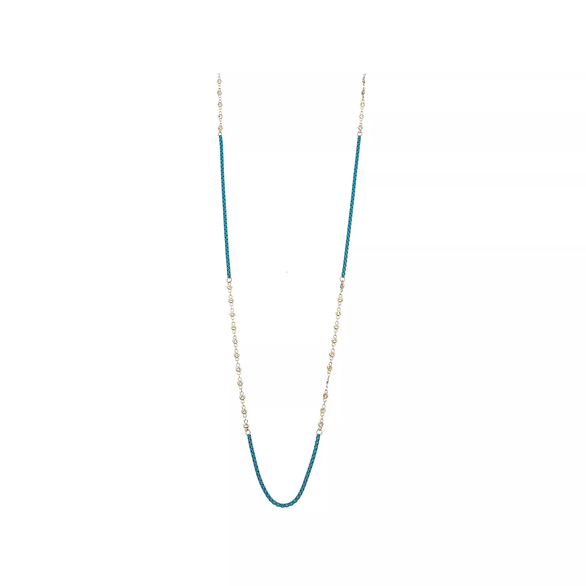 Juvell 18k Gold Plated Two Tone Cubic Zirconia Necklace, Women's,  Product Image