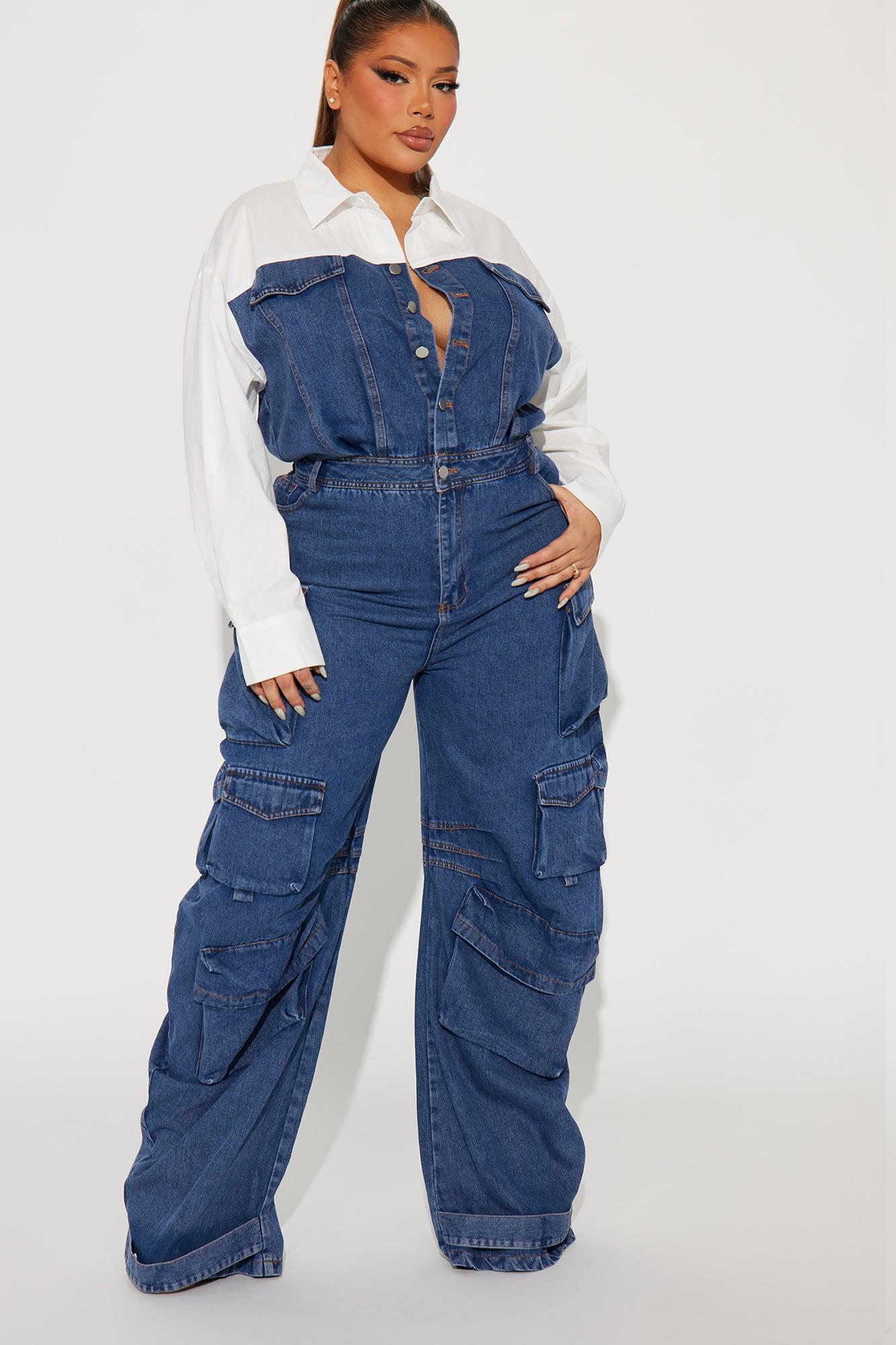 If You Want To Denim Jumpsuit - Medium Wash Product Image