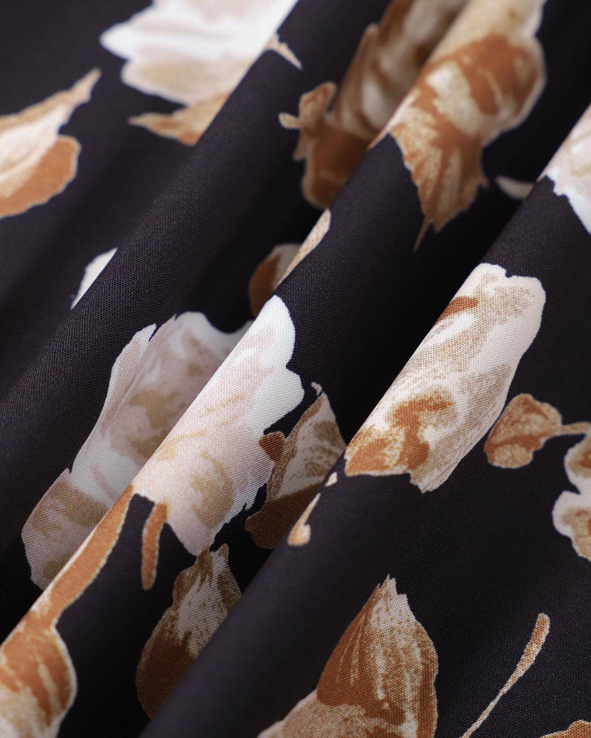 The Black One Shoulder Floral Maxi Dress Product Image