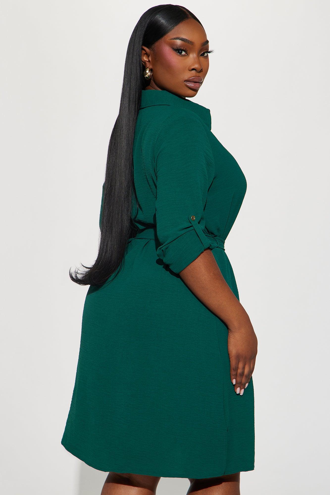 Claire Mini Shirt Dress - Hunter Product Image