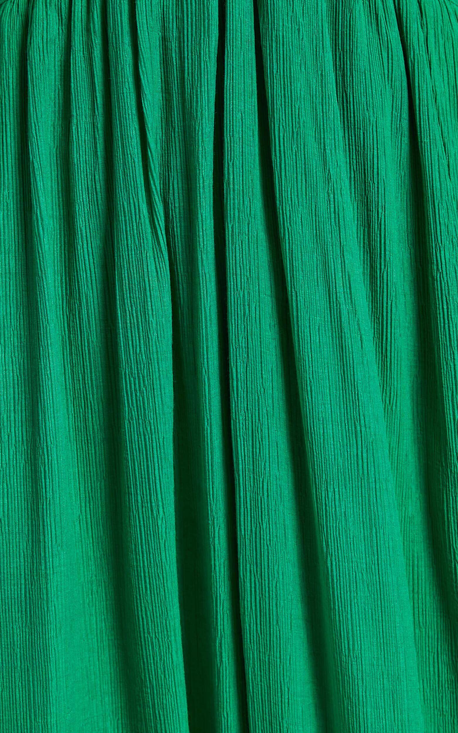 Paige Maxi Dress - Side Cut Out Balloon Sleeve Dress in Green Product Image