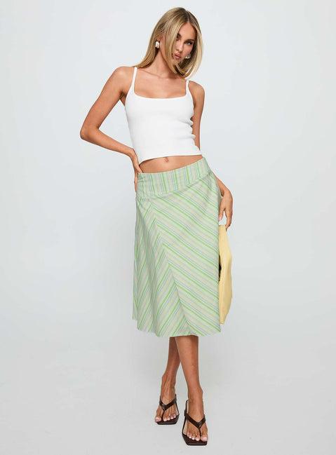 Vettie Midi Skirt Green Multi Product Image