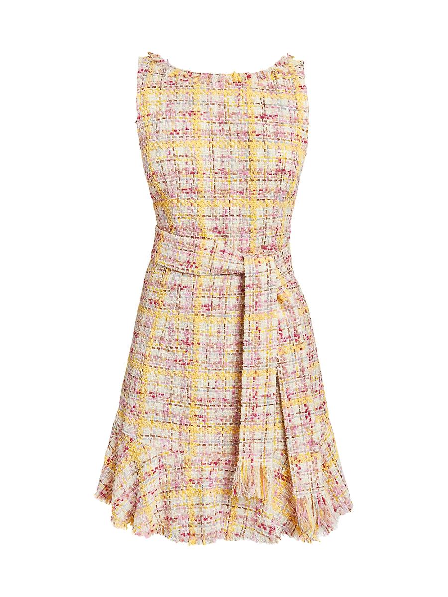 Womens Ruffled Tweed Sheath Dress Size 0 Product Image