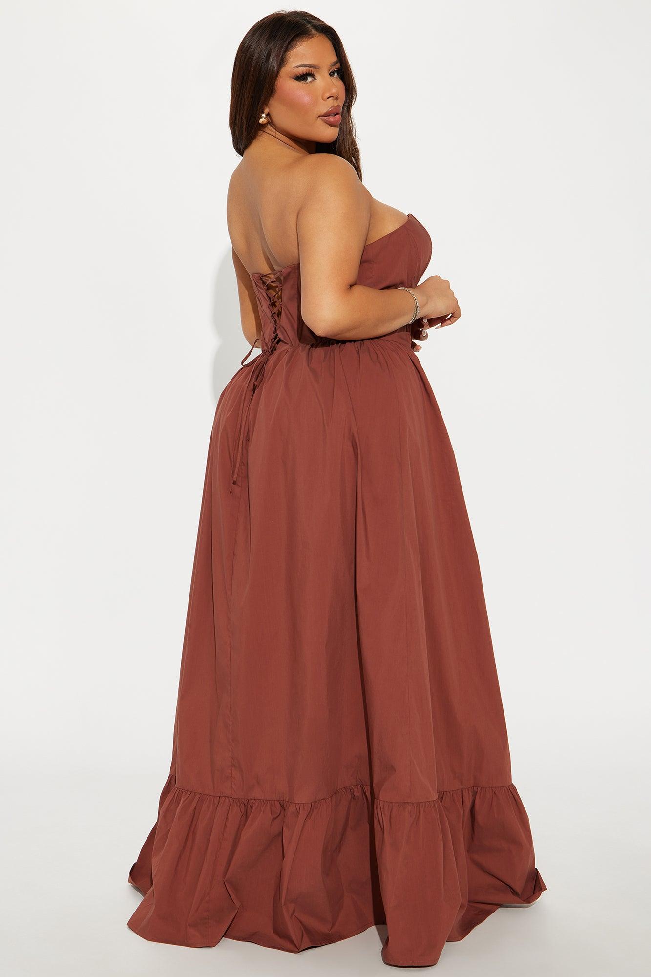 Jolene Poplin Maxi Dress - Chocolate Product Image
