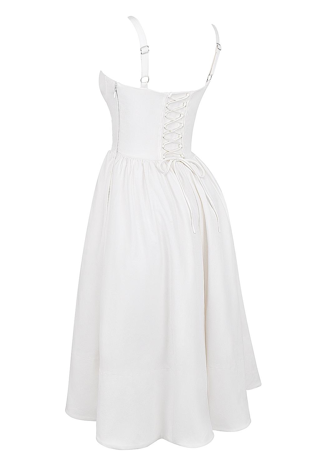 Kelly  white corset midi sundress Product Image