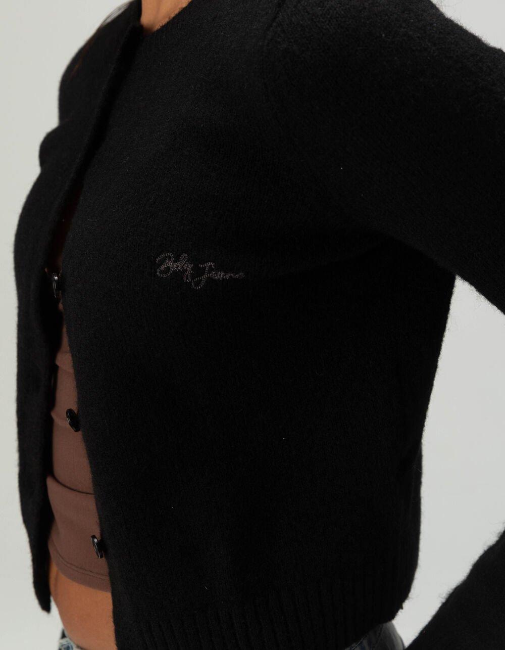 BDG Urban Outfitters Cozy Crewneck Womens Cardigan - BLACK Product Image