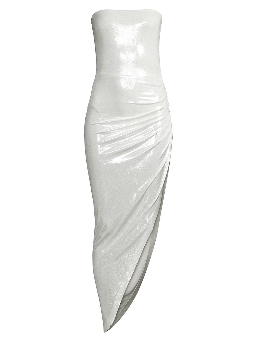 Womens Asymmetric Strapless Lam Gown Product Image