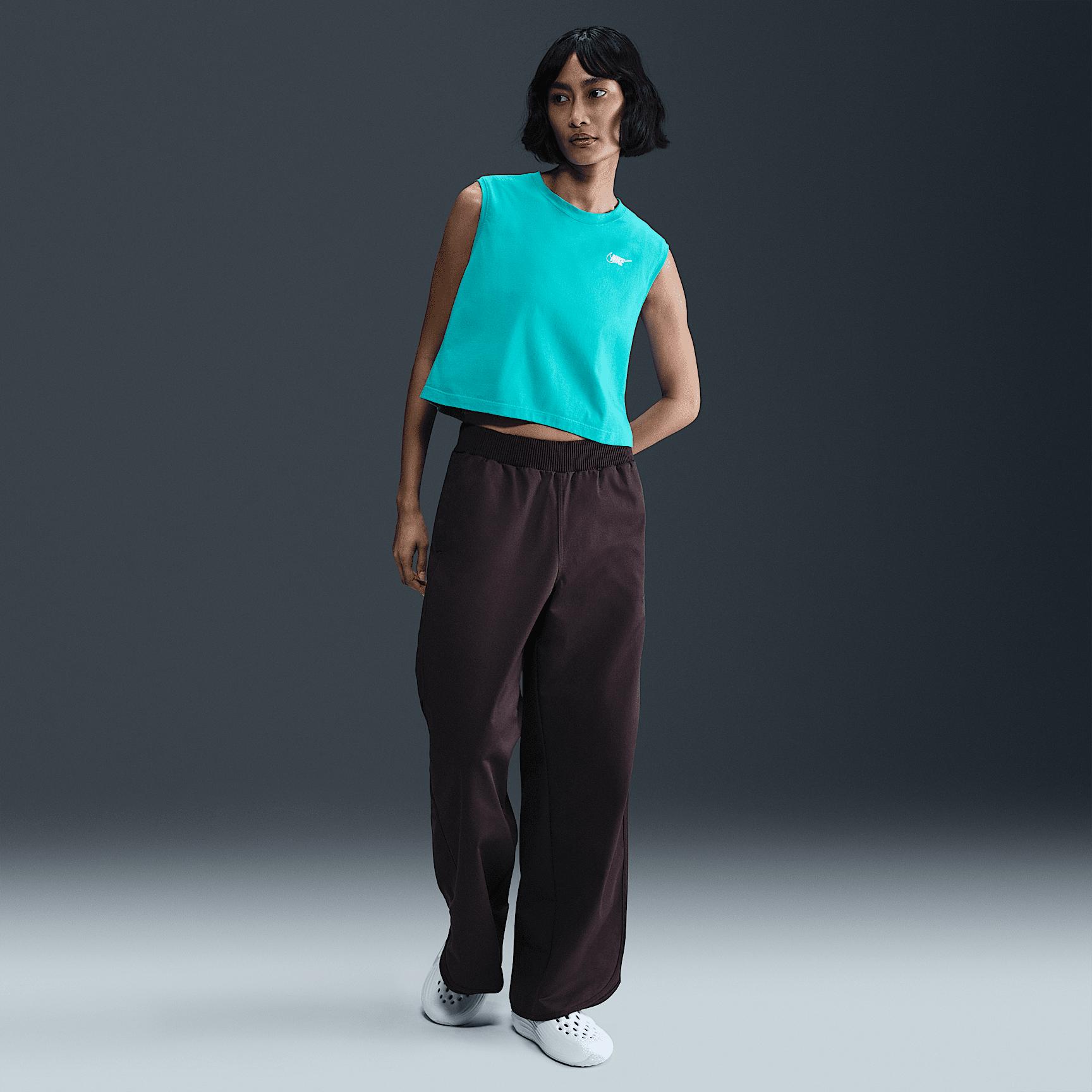 Womens Nike Sportswear Club Sleeveless Cropped Graphic T-Shirt | HF9531-345 Product Image