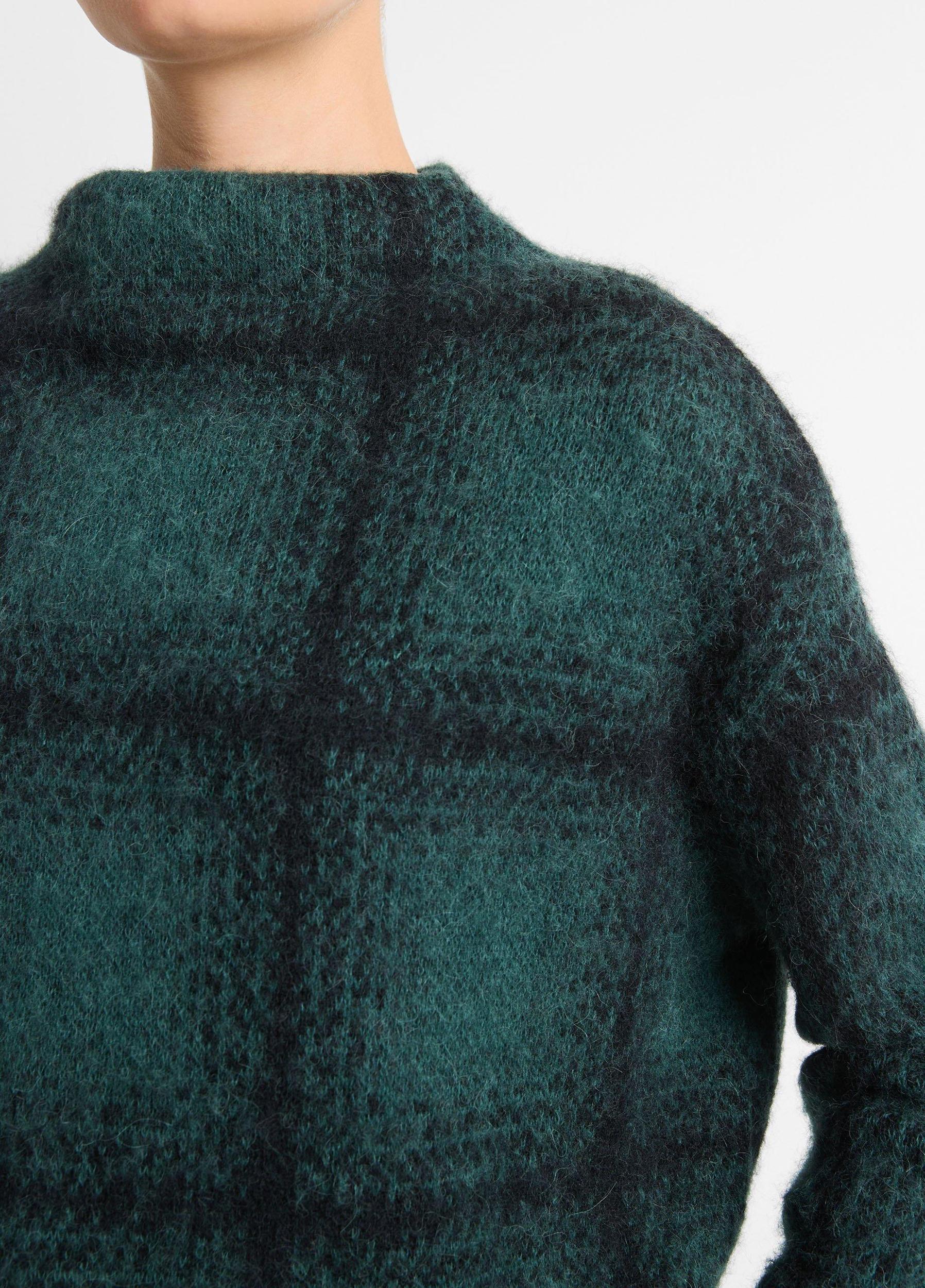 Shadow Plaid Funnel Neck Sweater Product Image