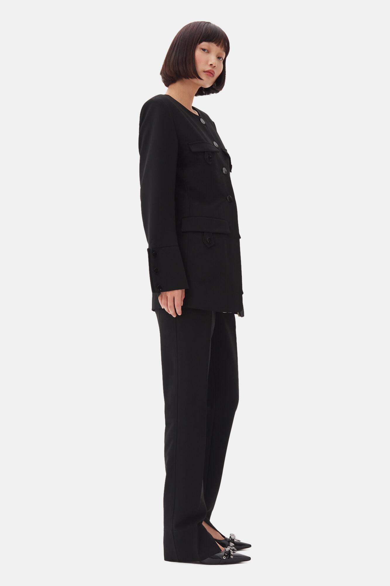 Black Suiting Fitted Blazer Product Image