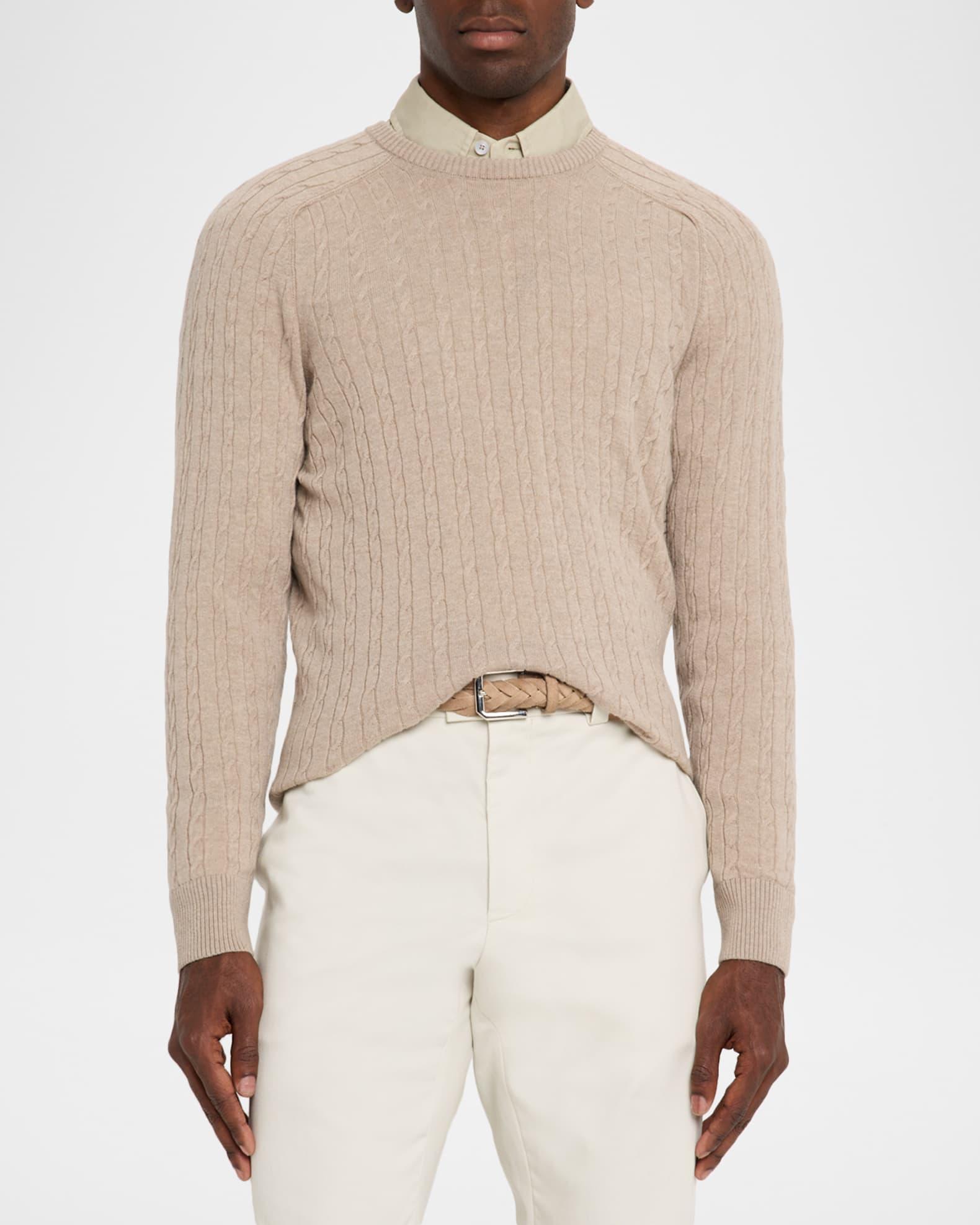 Men's Cashmere Cable Knit Crewneck Sweater Product Image