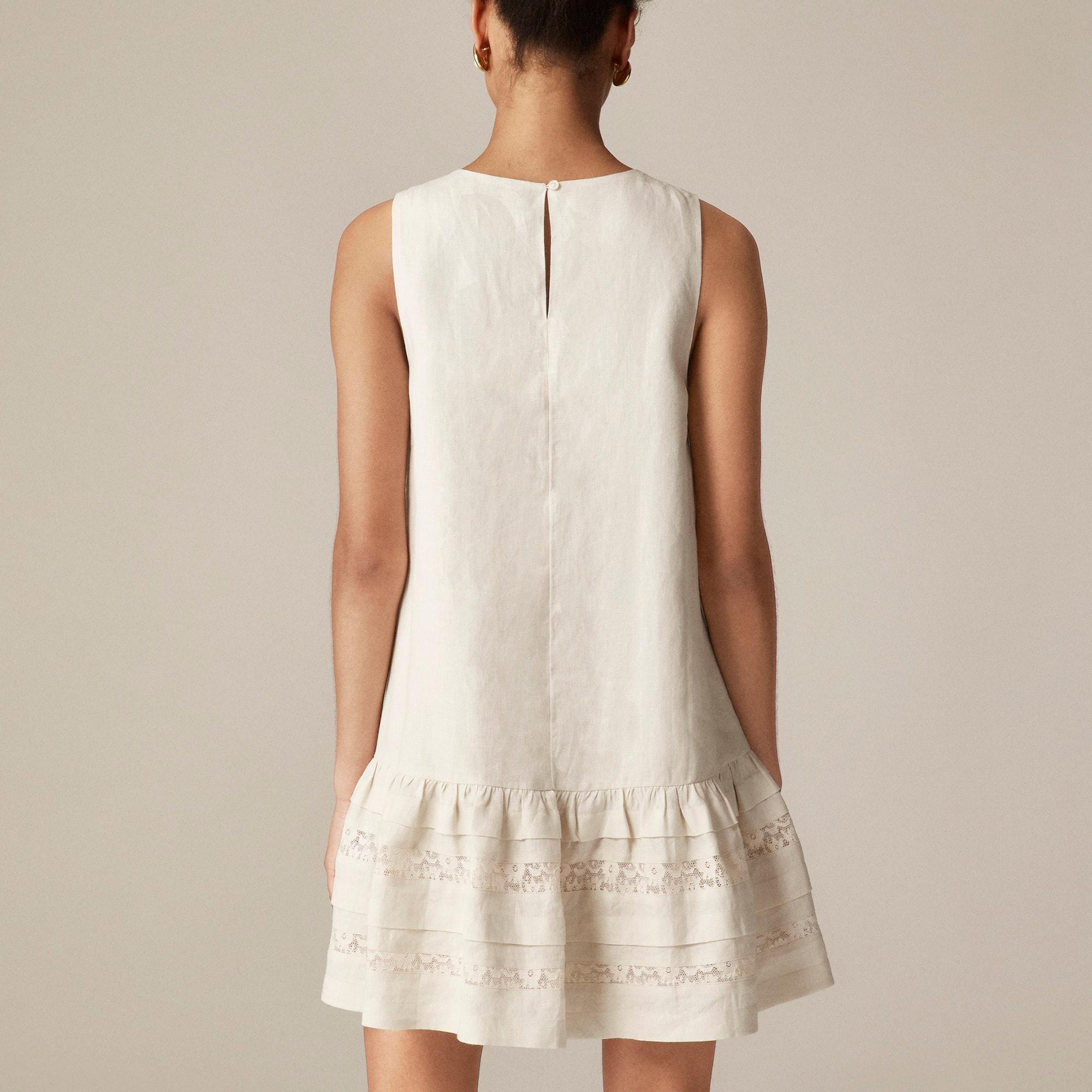 Maxine ruffle-trim dress in linen Product Image