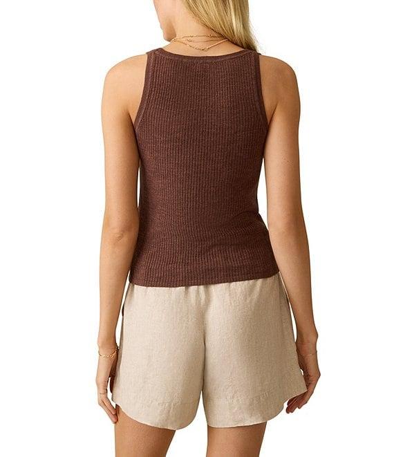Faherty Miramar Rib Knit Scoop Neck Sleeveless Tank Product Image