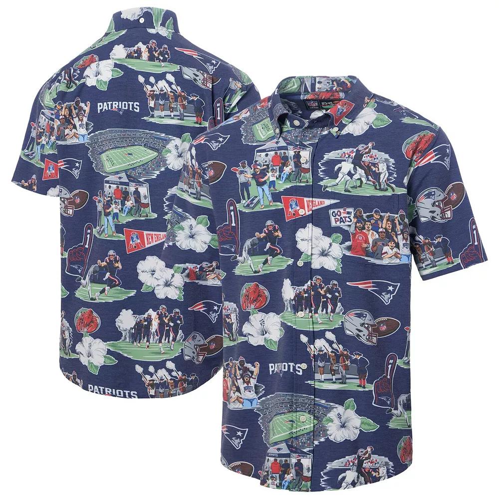 Men's Reyn Spooner Navy New England Patriots Scenic Button-Down Shirt,  Product Image