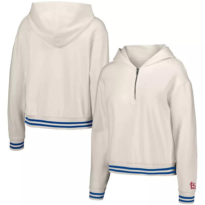 Women's Lusso White St. Louis Cardinals Magnolia Tri-Blend Quarter-Zip Hoodie,  Product Image