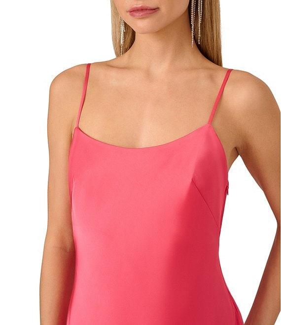 Adrianna Papell Sleeveless Drape Back Stretch Satin Sheath Gown Product Image