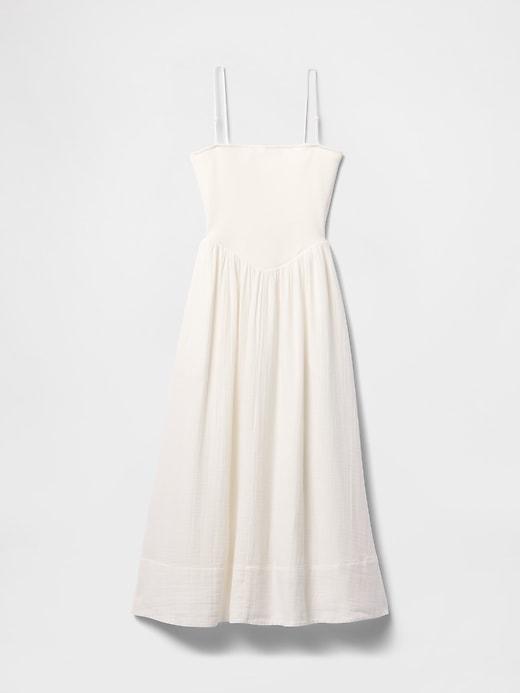 Cotton Gauze Mixed Media Maxi Dress Product Image