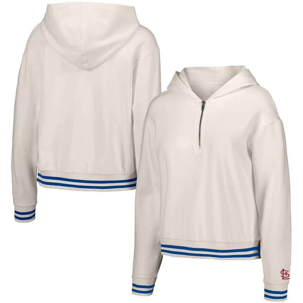 Women's Lusso White St. Louis Cardinals Magnolia Tri-Blend Quarter-Zip Hoodie,  Product Image