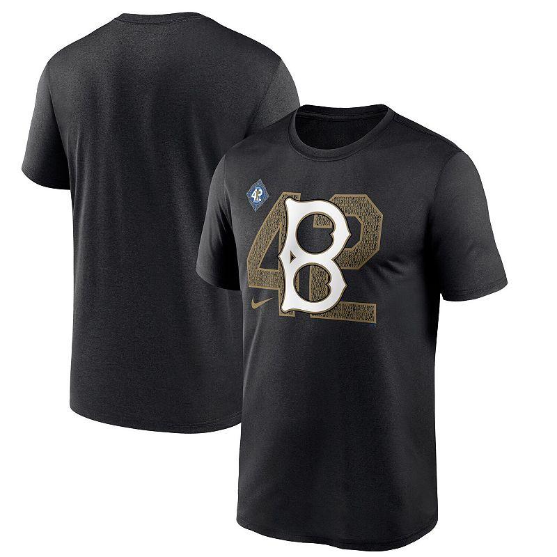Men's Nike Black Brooklyn Dodgers Jackie Robinson Day Legend T-Shirt, Size: Small, Mlb Black Product Image