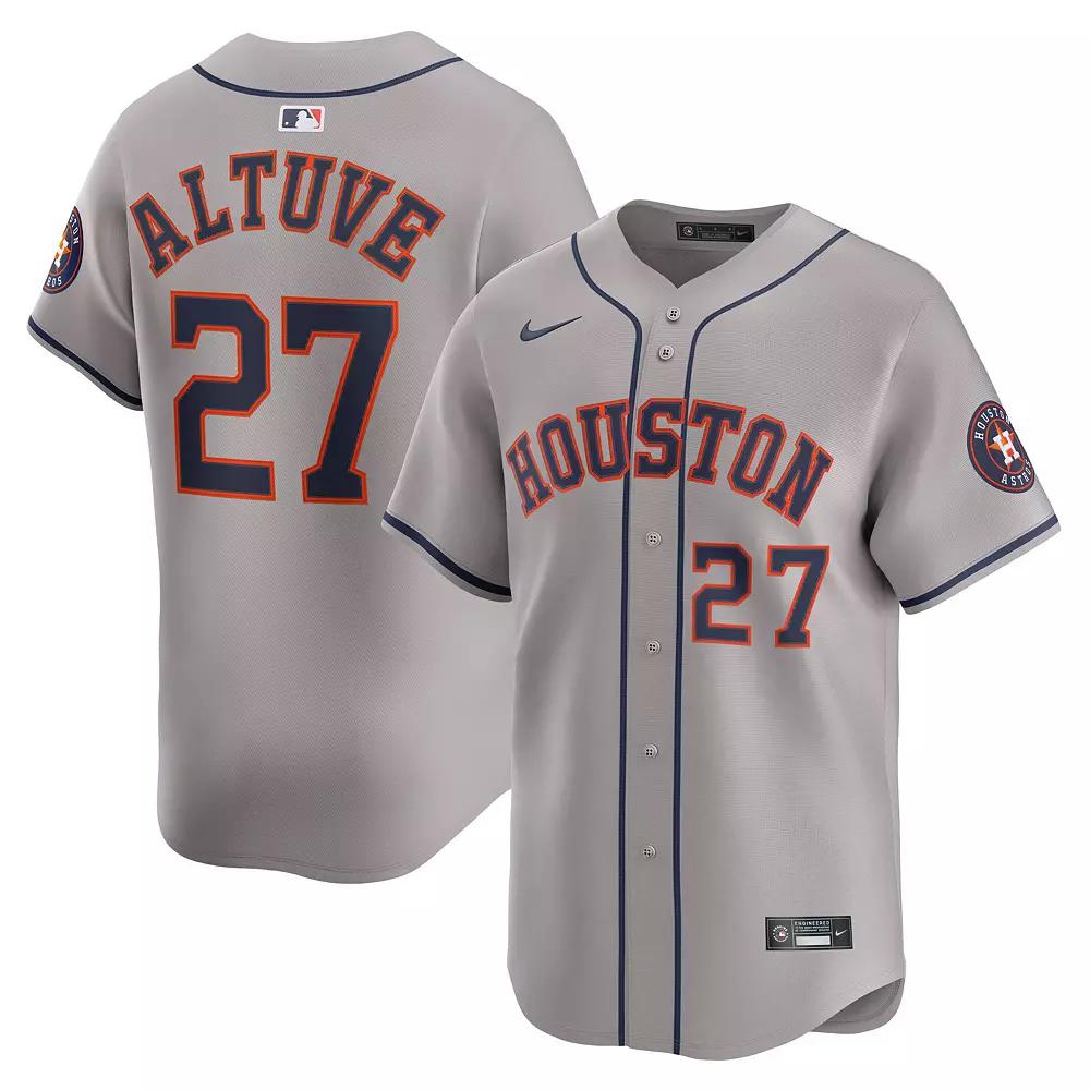 Men's Nike Jose Altuve Gray Houston Astros Road Limited Player Jersey,  Product Image