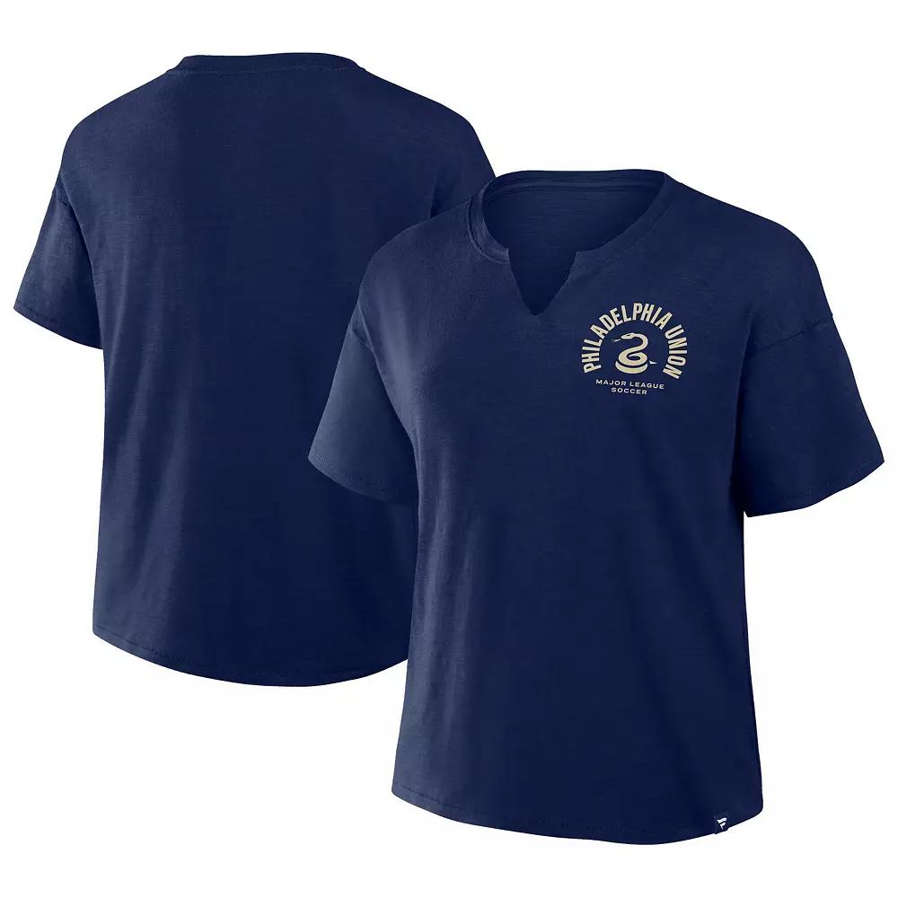 Women's Fanatics Navy Philadelphia Union Bicycle Kick Stadium Slub T-Shirt,  Product Image