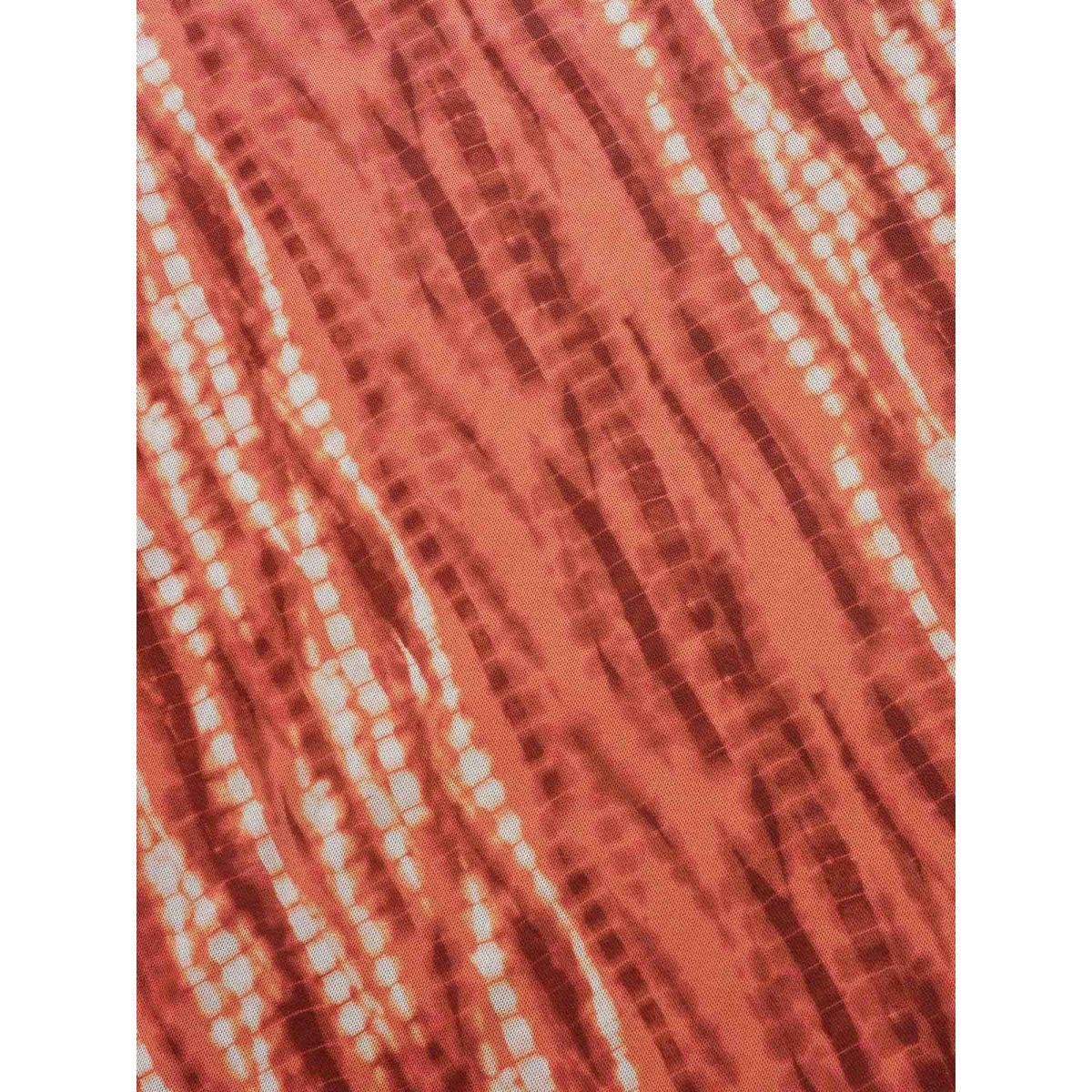 Plus Size V Neck Striped Contrast Tank Dress Yellowishbrown Women Elegant V-neck Sleeveless Curvy BloomChic 28/5X Product Image