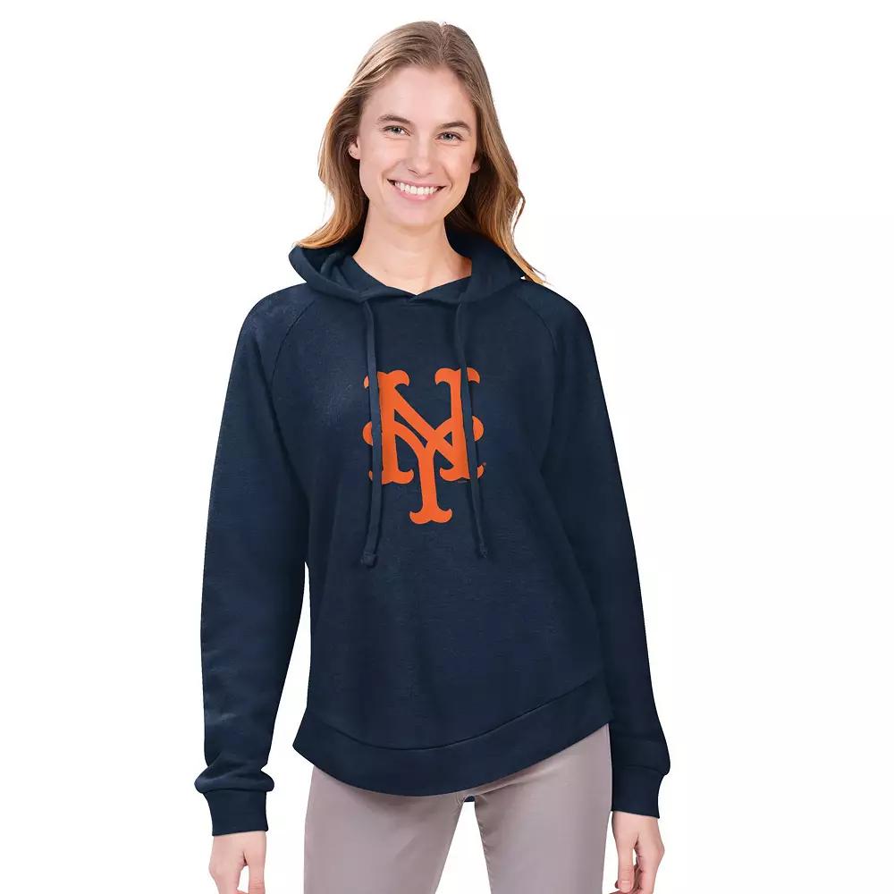 Women's G-III 4Her by Carl Banks Navy New York Mets Jordan Angel Raglan Fleece Pullover Hoodie,  Product Image