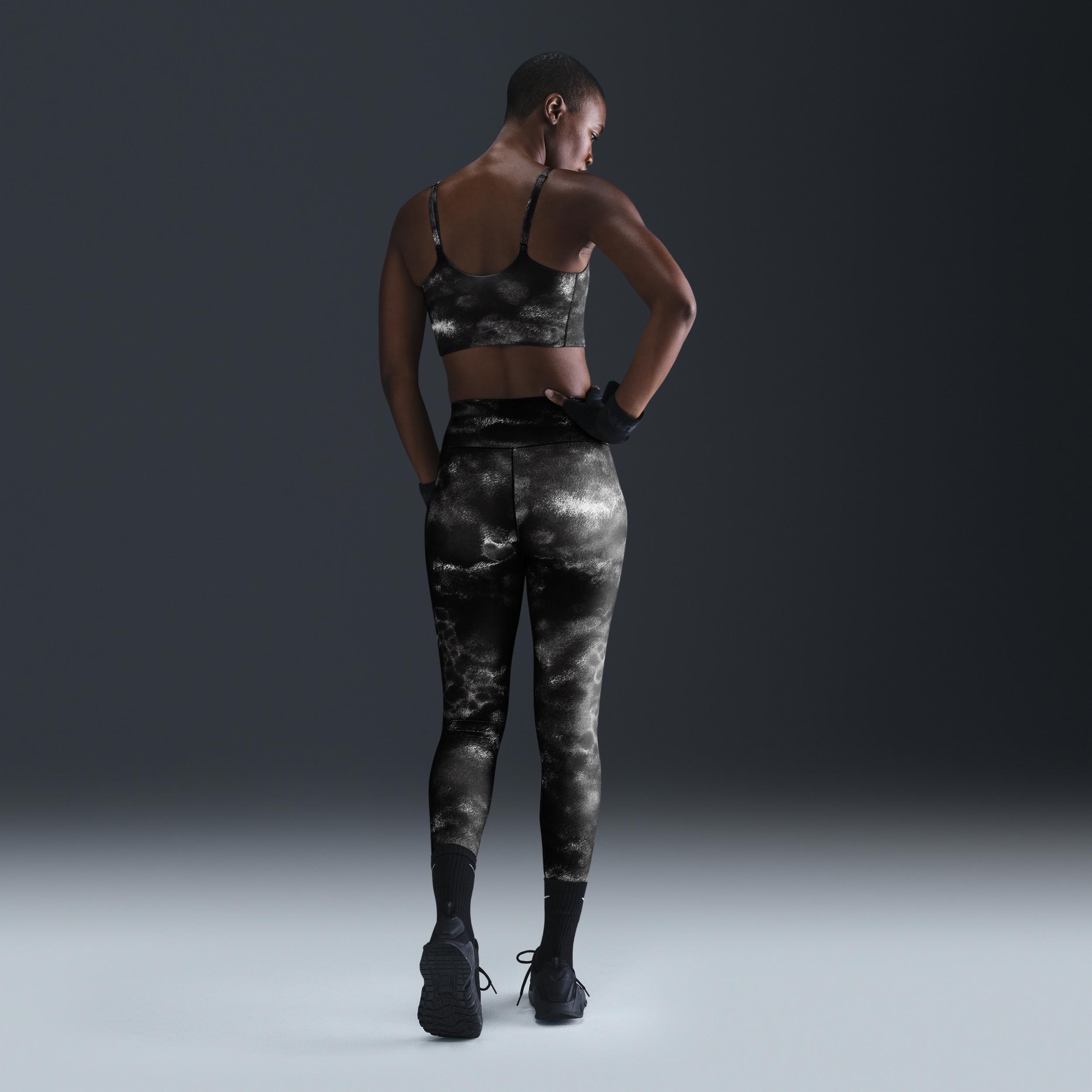 Nike Womens One Convertible Light-Support Lightly Lined Longline Printed Sports Bra | FZ6754-010 Product Image