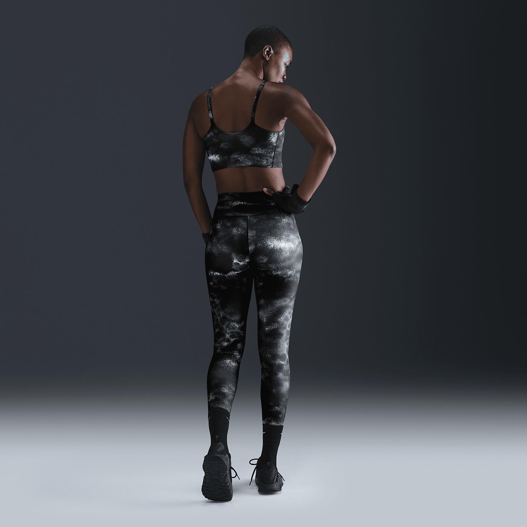 Nike Womens One Convertible Light-Support Lightly Lined Longline Printed Sports Bra | FZ6754-010 Product Image