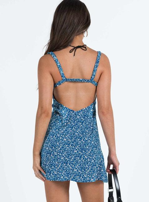 Georgia Mini Dress Blue Floral Product Image