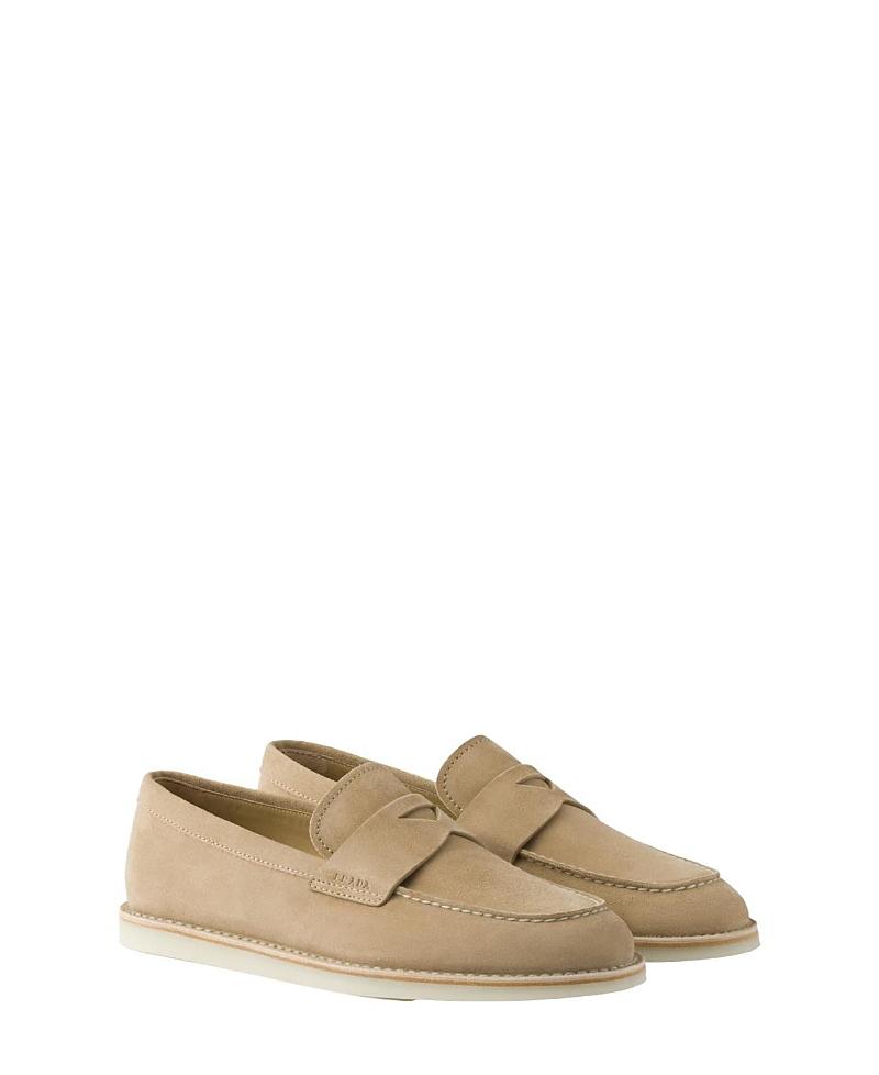 Mens Bleached Suede Loafers Product Image