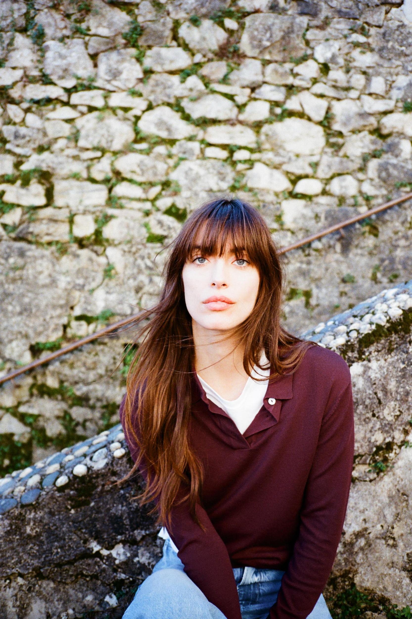 BASIC KNIT POLO TOP Product Image